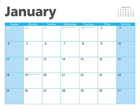 Jan 2015 Calendar